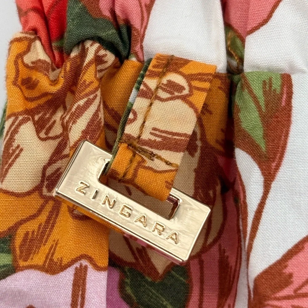 Zingara Swimwear Floral Vibrant Beach Pink Flowing Y2K Bohemian Size Small 26
